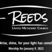 Reeds Logo with the title “Arise, shine, for your light has come!” and the date January 9, 2022.