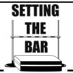 A high jump bar with the words Setting the Bar